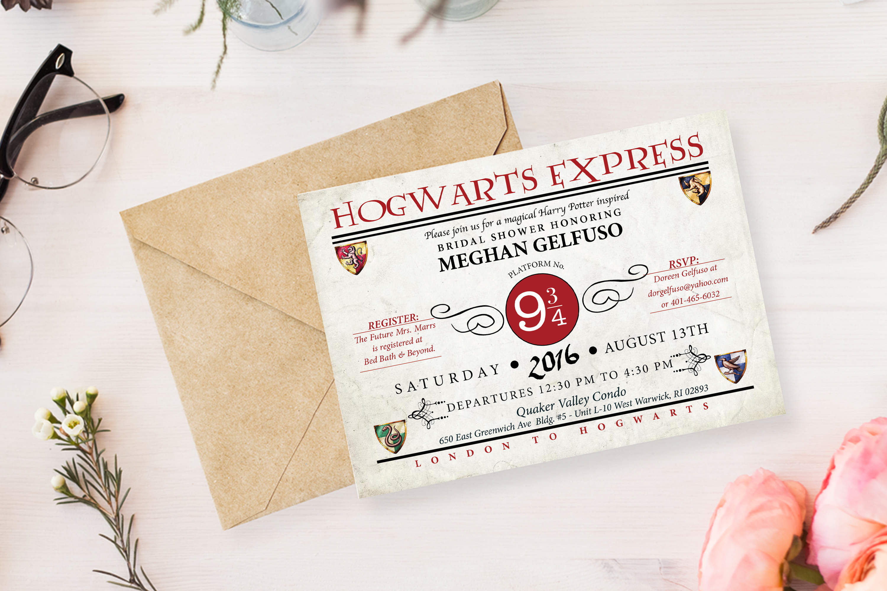 Harry Potter Bridal Invitation